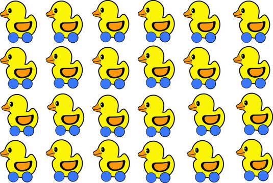 Cute little ducks are suitable for background applications.