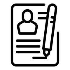 Cv recruiter icon outline vector. Team post. Office interview