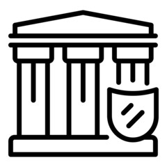 Court patent icon outline vector. Legal property. Content information