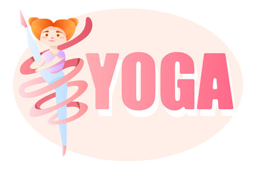 Vector illustration with Women performing yoga poses. The concept of wellness, flexibility and endurance, Yoga Day, healthy lifestyle, sport. Poster, banner, card, cover design