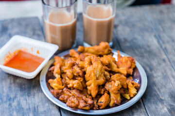 ginger chai + assorted pakor's = warming the soul in winters