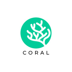 Coral Neuron Logo Design Template	