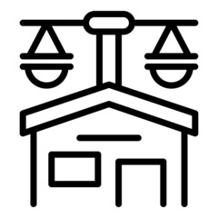 House copyright icon outline vector. Legal protection. Data content