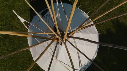 Birdseye view of teepee nest.