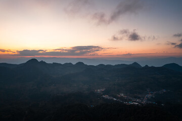 landscape mountain scenery in the evening