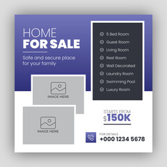 Real estate business social media post or web banner template