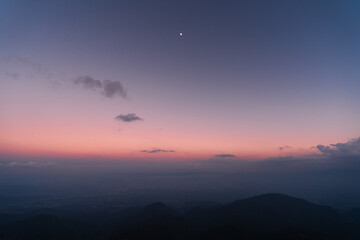 landscape mountain scenery in the evening