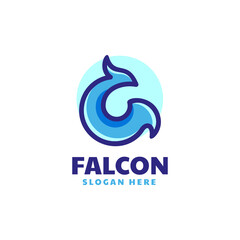 Vector Logo Illustration Falcon Simple Mascot Style.