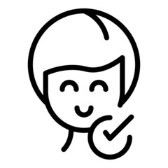 Approved avatar icon outline vector. New login. Register user