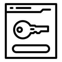 Online web key icon outline vector. User login. Form order
