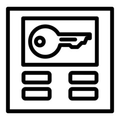Key form icon outline vector. User online. Paper internet