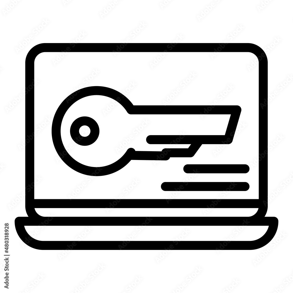 Poster login key icon outline vector. web user. new register