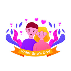 Vector ilustration cards for valentines day. Couple in love, boy and girl on a date, wedding, propose.