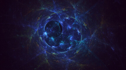 3D rendering abstract multicolor technology fractal light background