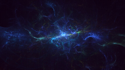 3D rendering abstract multicolor technology fractal light background