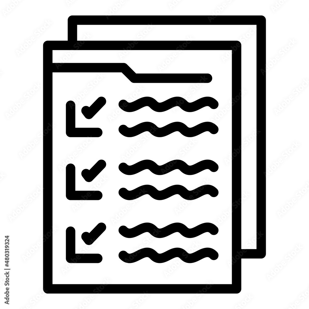 Poster last user document icon outline vector. fill online form. register user