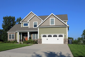 Modern style suburban home view from the street