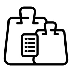 Shop bag list icon outline vector. Buy check. Cart website