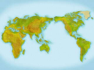ぼこぼこしたテクスチャの世界地図