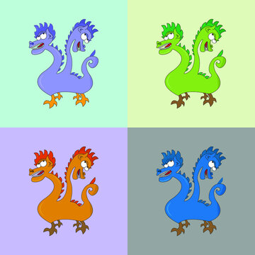 Set of vector  multicolored  cute monsters on an isolated background. cute little  scary baby heroes , design for children