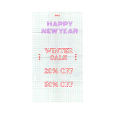 Happy new year winter sale 20% 50% off