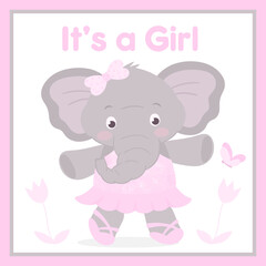 Elephant in a dress ballerina, dancing ballet.