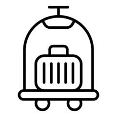 Walking bag trolley icon outline vector. Cart travel. Carry bag