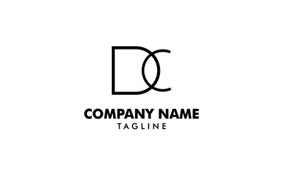 Initial letter DC or CD lineart logo abstract monogram vector logo template