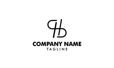 Initial letter SH or HS lineart logo abstract monogram vector logo template