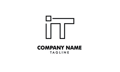 Initial letter IT or TI abstract monogram vector logo template