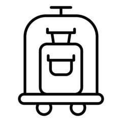 Open carry bag icon outline vector. Luggage trolley. Hotel cart