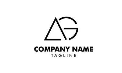 Fototapeta premium Initial letter AG or GA lineart logo abstract monogram vector logo template