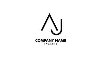 Initial letter AJ or JA lineart logo abstract monogram vector logo template