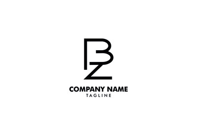 Initial letter BZ or ZB lineart logo abstract monogram vector logo template