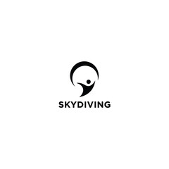 skydiving logo design vector,illustration