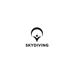 skydiving logo design vector,illustration