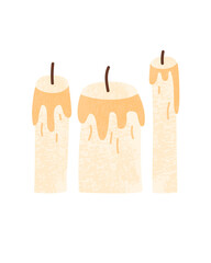 Candle simple hand drawn in trendy style. Modern vector illustration isolated on white background