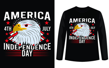 The logo Independence eagle Day July 4th for tattoo or T-shirt design or outwear. Cute print Independence eagle Day July 4th style background. illustration vector. USA independent day t-shirt design.