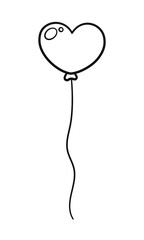 Heart shape balloon outline vector illustration clipart