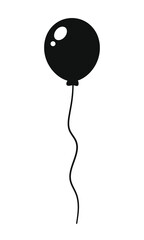 Round black balloon silhouette vector clipart