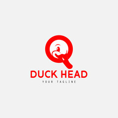 Duck head illustration logo design