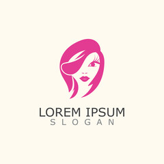 Vector of beautiful woman face logo, women icon on white background