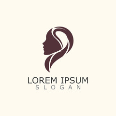 Vector of beautiful woman face logo, women icon on white background