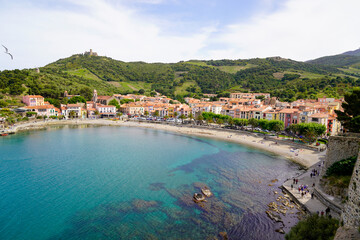 Fototapeta na wymiar Medieval village of Collioure in France view french catalan coast