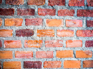 Wall pattern picture, brick block orange color