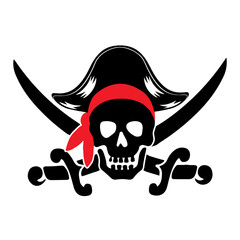 Skull pirate illustration