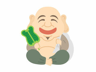 七福神の布袋尊の神様のイラスト