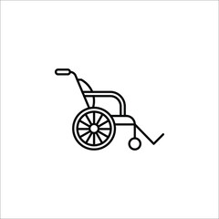 Fototapeta na wymiar Wheelchair Thin Line Vector Icon. Flat Icon Isolated on the White Background.