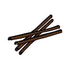Cinnamon sticks and ground cinnamon isolated on white background. Vector illustration