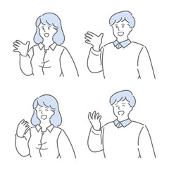 ベーシックな男女　上半身